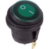 Выключатель клавишный кругл. 250V 6A ON-OFF зеленый с подсветкой влагозащита 36-2597