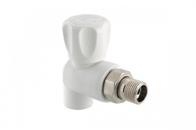Кран PPR 25 х 3/4" угловой с американкой для радиатора