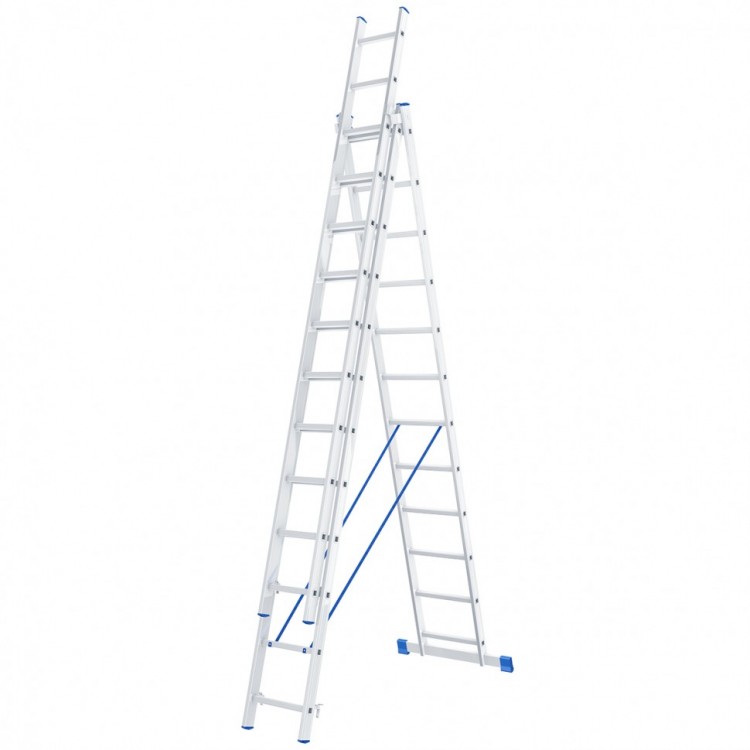 Лестница 3х12 ступеней алюминиевая трехсекционная