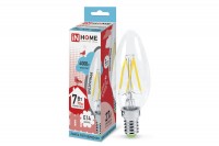 Лампа светодиодная LED-СВЕЧА-deco 7Вт 230В E14 4000K 630Лм прозр. InHOME 4690612007618