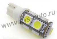 Светодиодная лампочка T028 Т10 (W2,1x9,5d) 9SMD 5050 3chip W5W, блистер 2 шт (белый)