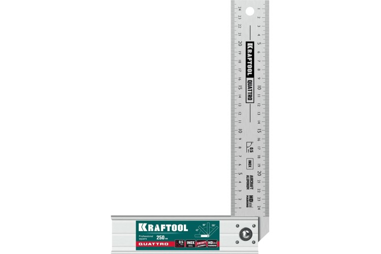 Kraftool QUATTRO 250 мм складной столярный угольник, 4 положения 3444