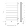 Полотенцесушитель MELODIA Classica Electro 50*80 П8 cухой ТЭН 99Вт встр.диммер чёрный MTRCAE5080_bk