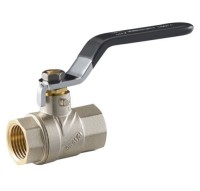 Кран шаровый латунный усиленный (CW617N) 1/2" полнопроходной, ручка гайка/гайка (РГГ) FBR01