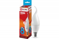 Лампа светодиодная LED-Свеча на ветру-VC 8Вт 230В 4000K 760Лм E14 INHOME 4690612030432
