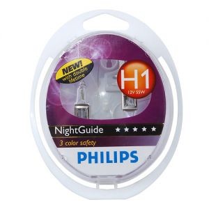 Автолампа PHILIPS H1 12V-55W Night Guide Double Life (P14.5s) (2шт)
