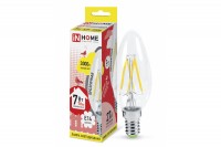 Лампа светодиодная LED-СВЕЧА-deco 7Вт 230В E14 3000K 630Лм прозр. InHOME 4690612007601