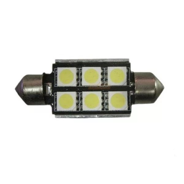 Светодиодная лампочка C008A Т11 (SV8,5/8) 36mm 6x5050 SMD CANBUS, блистер 2 шт(белый)