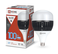 Лампа светодиод. LED-HP-PRO 100Вт 230В Е27 с адаптером Е40 6500К 9500Лм INHOME 4690612035697