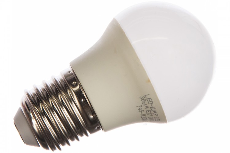 Лампа светодиодная LED-ШАР-standart 3.5Вт 160-260В E27 3000K 320Лм ASD 4690612000374