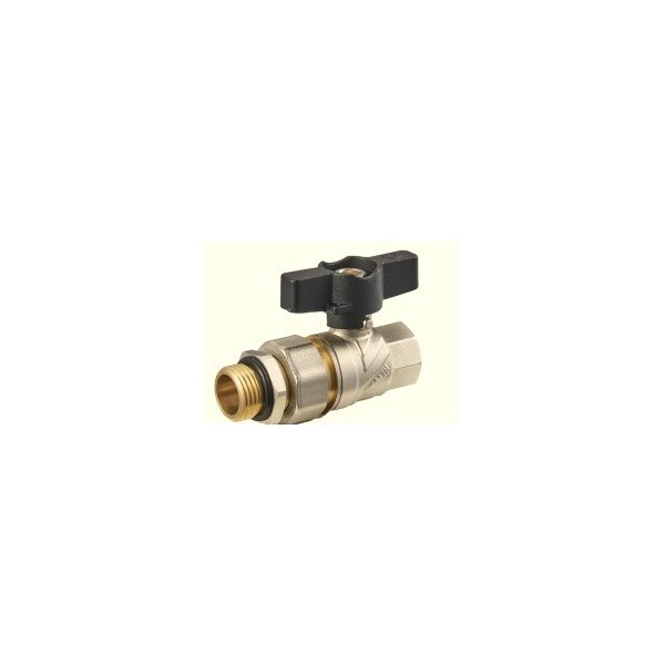 FAO01,Кран-американка шаровый латунный 1/2″ PN 50 полнопроходной с полусгоном бабочка