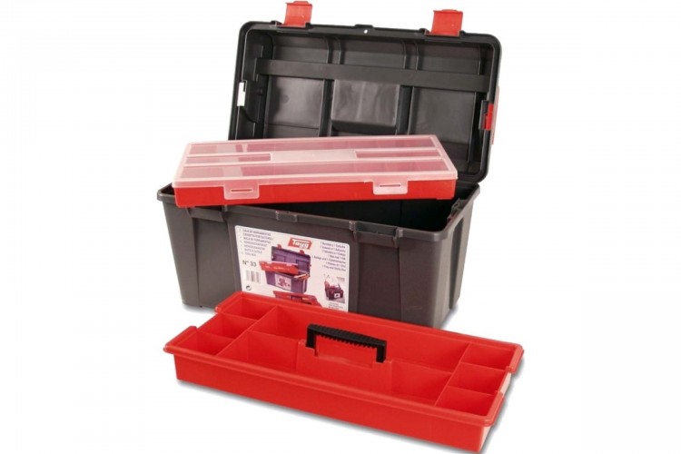 Ящик для инструмента пластмассовый №33 48х25,8х25,5 см (с лотком и органайзером) TAYG