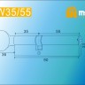 4062 Ц.М. перфо ключ-вертушка CW35/55 mm SN матовый никель