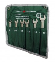 Набор ключей комбинированных трещоточных коротких 6шт (8,10,12,13,14,17 мм) планшет тритон