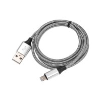 Кабель USB-A - Lightning  для Apple, 2,4А 1м нейлон серый REXANT 18-4245