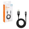 Кабель USB - Lightning (Iphone/IPad) 1м, черный нейлоновый (ACH-I-24)