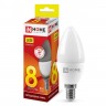 Лампа светодиодная LED-СВЕЧА-VC 8Вт 230В E14 3000K 600Лм InHOME 4690612020426