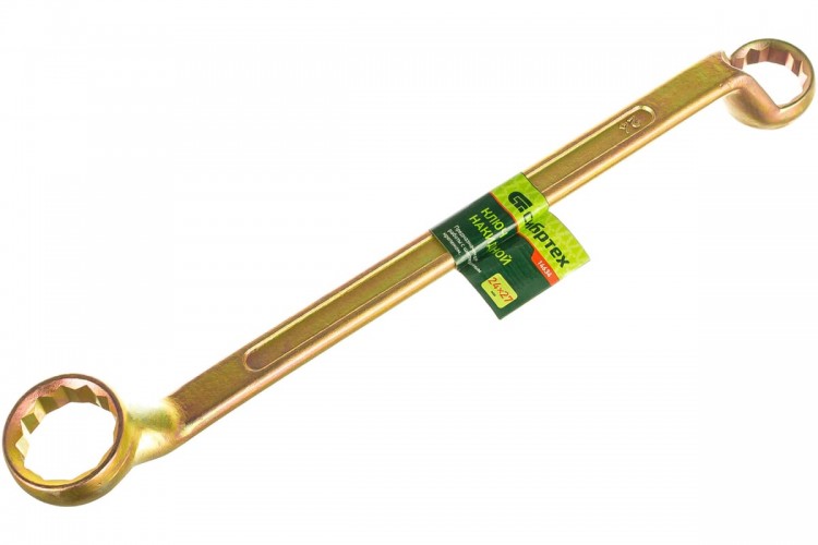 Ключ накидной, 24 х 27 мм, желтый цинк// СИБРТЕХ