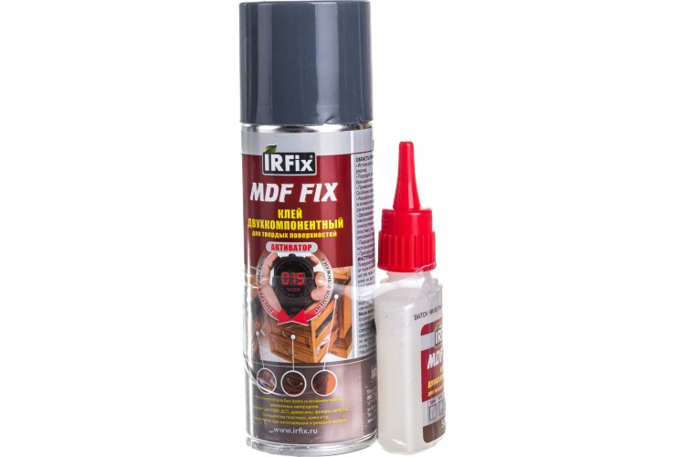 Клей Irfix MDF FIX 2-компонентный 200мл+50гр для твердых поверхностей