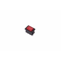 Выключатель клавишный 250V 6A ON-OFF-ON красный с нейтралью 36-2144