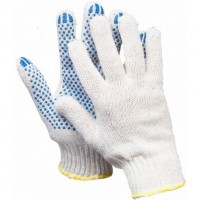 Рабочие перчатки вязанные 4нити с ПВХ, с точечным напылением (цвет ГРАФИТ)